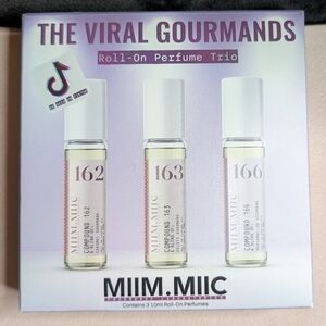 MIIM.MIIC The Viral Gourmands Roll On Perfume Oil Trio New In Box Free GWP